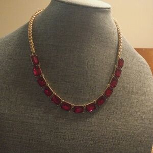 Red and Gold Gemstone Necklace